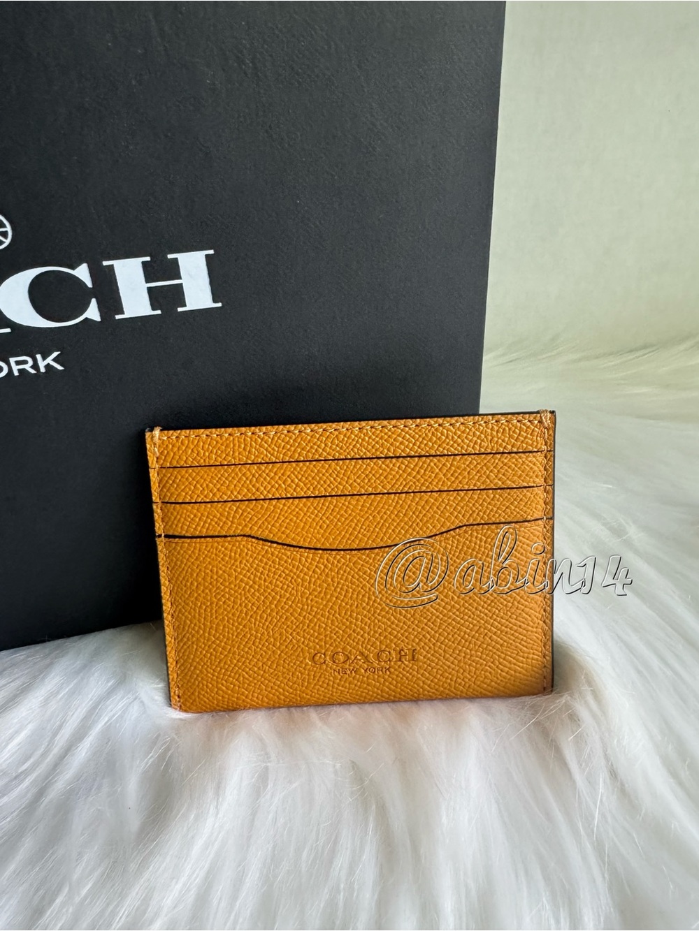 Coach Leather Card Case - Orange